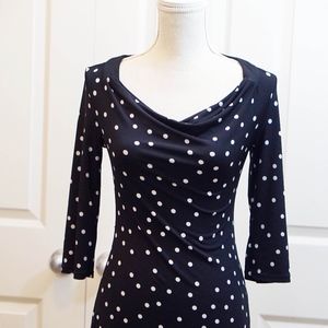 White House Black Market Long Sleeve Polka Dot